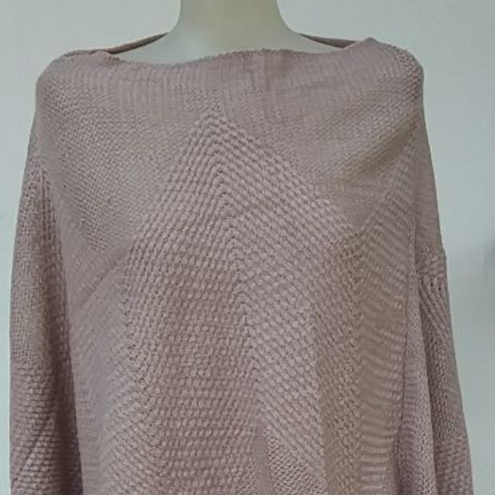 WOMEN KENDALL & JAMES BEIGE / BROWN KNIT PONCHO OS